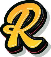 3d illustration of letter r vector