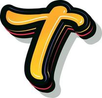 3d illustration of small letter t vector