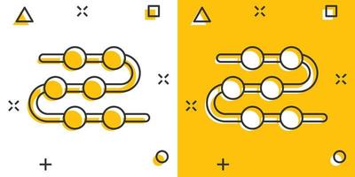 icono de línea de tiempo en estilo cómico. ilustración de vector de dibujos animados de progreso sobre fondo blanco aislado. concepto de negocio de efecto de salpicadura de diagrama.