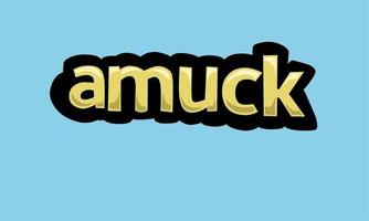 AMUCK writing vector design on a blue background