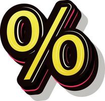 3d illustration of percentage sign vector