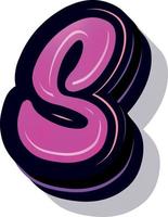 3d illustration of small letter s vector