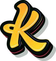 3d illustration of letter k vector