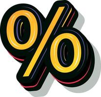 3d illustration of percentage sign vector