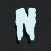 Ghost style 3d illustration of letter n vector