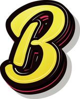 3d illustration of letter b vector