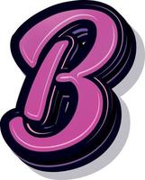 3d illustration of letter b vector