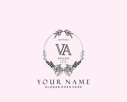 monograma de belleza va inicial y diseño de logotipo elegante, logotipo de escritura a mano de firma inicial, boda, moda, floral y botánica con plantilla creativa. vector