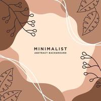 Hand drawn abstract minimalist background with leaves vector