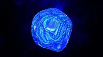 esfera azul redonda abstracta burbuja de jabón iridiscente líquida futurista, fondo abstracto. video 4k, diseño de movimiento