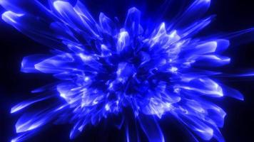 astratto blu brillante raggiante energia Linee e Magia onde, astratto sfondo. video 4k, movimento design