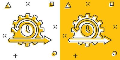 Agile icon in comic style. Flexible cartoon vector illustration on white isolated background. Arrow cycle splash effect business concept.