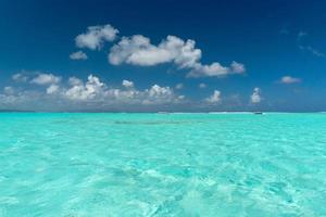 bora bora french polynesia blue lagoon turquoise crystal water photo