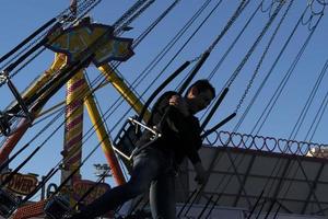 GENOA, ITALY - DECEMBER, 9 2018 - Traditional Christmas Luna Park Fun Fair is opened photo