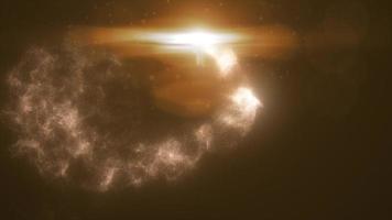 cometa de partículas mágicas de energía brillante amarilla abstracta que vuela a lo largo de la línea de trayectoria fondo futurista de alta tecnología. video 4k, diseño de movimiento