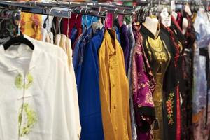 many japanese kimono dress at the market photo