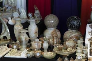 Alabaster merchandise in the market photo