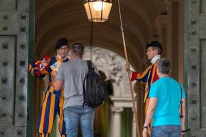 VATICAN CITY, ITALY - JUNE 8, 2018 A member of the Pontifical Swiss Guard, Vatican. Rome photo