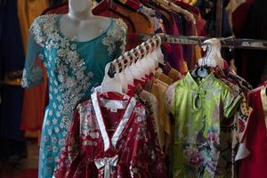 many japanese kimono dress at the market photo