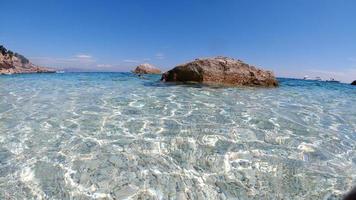 Sardinia crystal water underwater view while diving photo