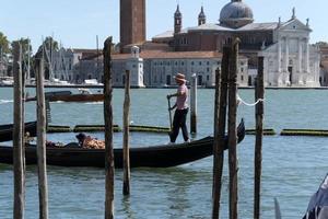 VENICE, ITALY - SEPTEMBER 15 2019 - Lot of Gondola in Venice detail photo