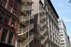 fire escape stairs ladder in new york usa photo