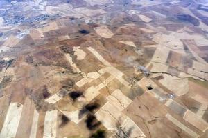 farmed fields aerial view in sicily photo