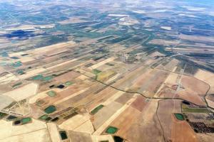 farmed fields aerial view in sicily photo