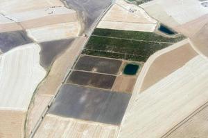 farmed fields aerial view in sicily photo