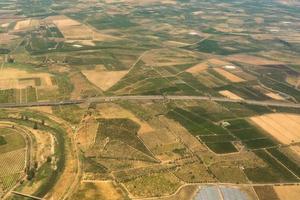 farmed fields aerial view in sicily photo