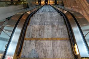 Metro escalator subway with no people