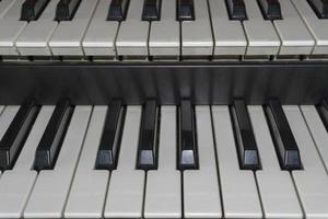 church organ double keyboard detail photo