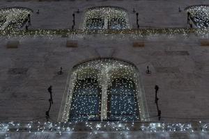 Chiavari historical medieval town street ights for christmas photo