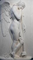 ángel funerario de antonio canova, 1818. estatua antigua, arte vintage foto