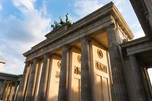 Berlin, Germany-august 8, 2022-particular of Brandeburg gate during a sunset photo