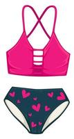 Bathing suit with high waist panties, summer fashion vector