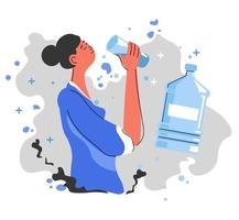 Drinking still water, good nutrition habits, healthy lifestyle vector