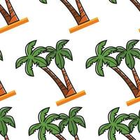 Egyptian beach plant palm tree seamless pattern vector