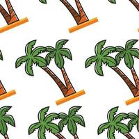 Egyptian beach plant palm tree seamless pattern vector