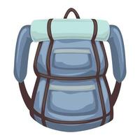 mochila con colchoneta para dormir, viajar y acampar vector