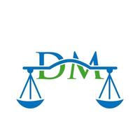 Letter DM Law Firm Logo Design For Lawyer, Justice, Law Attorney, Legal, Lawyer Service, Law Office, Scale, Law firm, Attorney Corporate Business vector