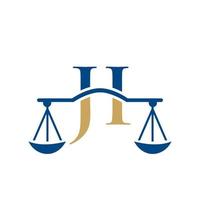 Letter JI Law Firm Logo Design For Lawyer, Justice, Law Attorney, Legal, Lawyer Service, Law Office, Scale, Law firm, Attorney Corporate Business vector