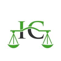 diseño de logotipo de bufete de abogados de letra ic para abogado, justicia, abogado de derecho, legal, servicio de abogado, bufete de abogados, escala, bufete de abogados, abogado de negocios corporativos vector