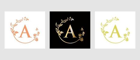 Letter A Beauty Logo for Decorative, Flower, Spa Template vector