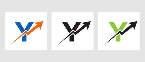Letter Y Finance Logo Concept With Growth Arrow Symbol vector