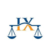 letra ix diseño de logotipo de bufete de abogados para abogado, justicia, abogado de derecho, legal, servicio de abogado, bufete de abogados, escala, bufete de abogados, abogado de negocios corporativos vector