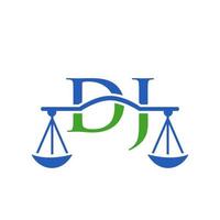 diseño de logotipo de bufete de abogados de letra dj para abogado, justicia, abogado de derecho, legal, servicio de abogado, bufete de abogados, escala, bufete de abogados, abogado de negocios corporativos vector