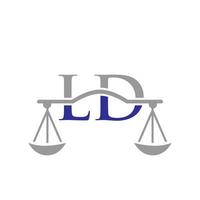 letra ld diseño de logotipo de bufete de abogados para abogado, justicia, abogado de derecho, legal, servicio de abogado, bufete de abogados, escala, bufete de abogados, abogado de negocios corporativos vector