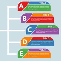 Five steps infographic design elements. Step by step infographic design template. Vector illustration