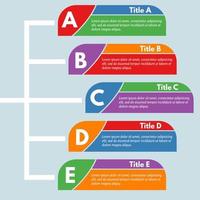 elementos de diseño infográfico de cinco pasos. plantilla de diseño infográfico paso a paso. ilustración vectorial vector